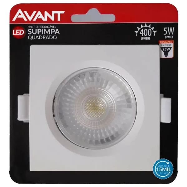 Led Spot Quadrado 5W 6500K - Avant - Image 3