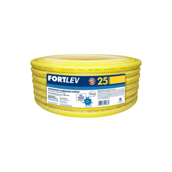 Eletroduto Corrugado Amarelo 32Mm 1" 25Mt - Fortlev