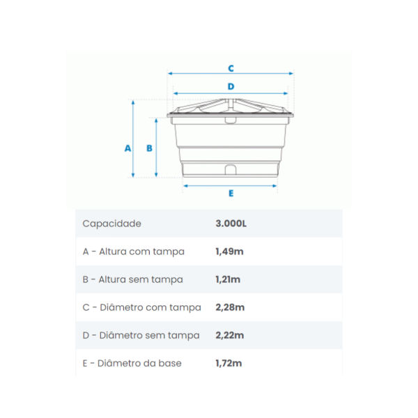 Caixa d'Água Polietileno 3.000Lt - Fortlev - Image 4