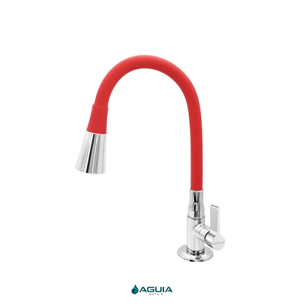 Torneira Color Shower Vermelho Ducha Cromada Coz. Mesa - Águia Metais