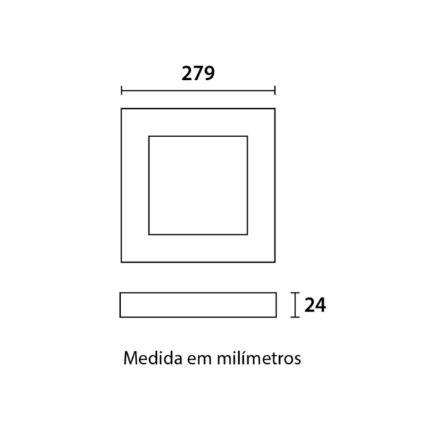 Painel De Led Quadrada 30X30 Sobrepor 24W 6,5K - Blumenau - Image 3