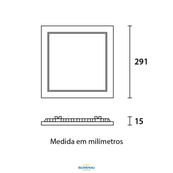 Painel De Led Quadrada 30X30 Embutir 24W 6,5K - Blumenau - Image 2